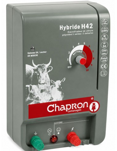 Electrificateur cloture électrique Hybride H42 4.25 joules Chapron
