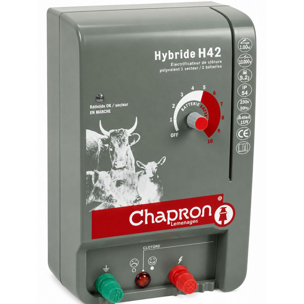 Electrificateur cloture électrique Hybride H42 4.25 joules Chapron