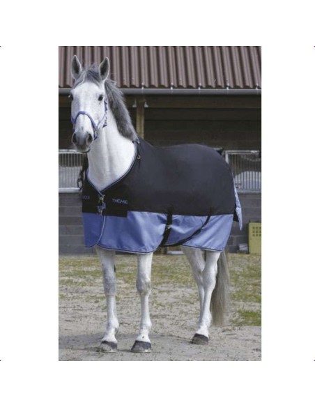 Couverture Equi-Thème Tyrex 600D 0g Noir / Bleu clair