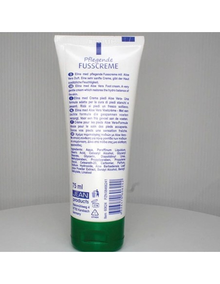 Crema para los pies con aloe vera, 75 ml