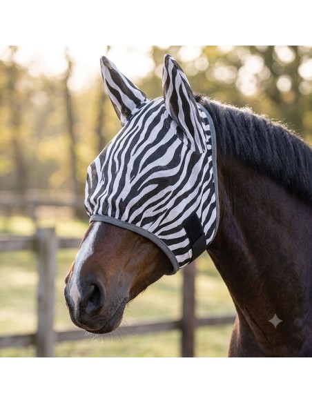 Fliegenmaske Zebra Ohren Pferd