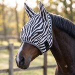 Caballo orejas de cebra máscara de mosca
