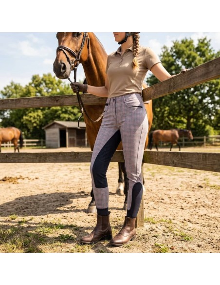 Pantalon femme Laura full check shiny Euro star
