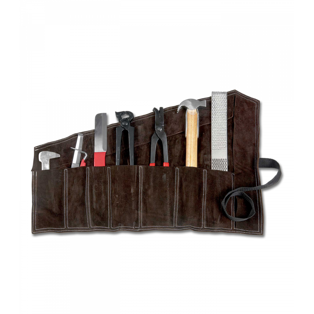 Juego de herramientas de herrador con estuche de cuero Waldhausen