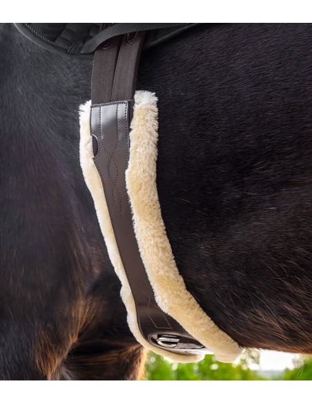 Sangle de selle en cuir Waldhausen avec ECO Wool