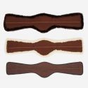 Sangle de dressage en cuir avec laine synthétique amovible marron LeMieux