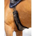 Sangle de dressage en cuir avec laine synthétique amovible marron LeMieux