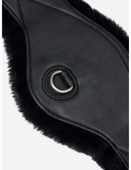 Sangle de dressage en cuir avec laine synthétique amovible marron LeMieux