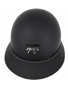 Reithelm mit langem Visier und Strasssteinen, Sicherheitsnorm CE EN1384 2023, PENELOPE 2