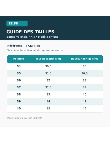Bottes Valencia HKM modèle enfant