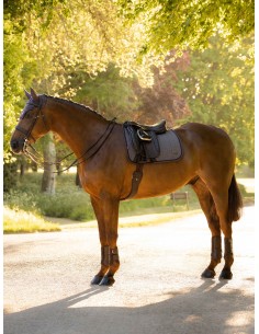 Almohadilla de silla de doma con diseño en espiga Heritage Cocoa LeMieux 2