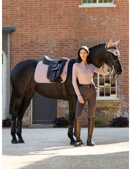 Almohadilla de silla de doma con diseño en espiga Heritage Cocoa LeMieux