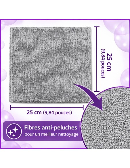 Fusselfreies Mikrofaser-Reinigungstuch, 25 x 25