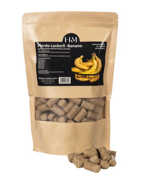 Golosinas de plátano para caballos, 750 g HKM