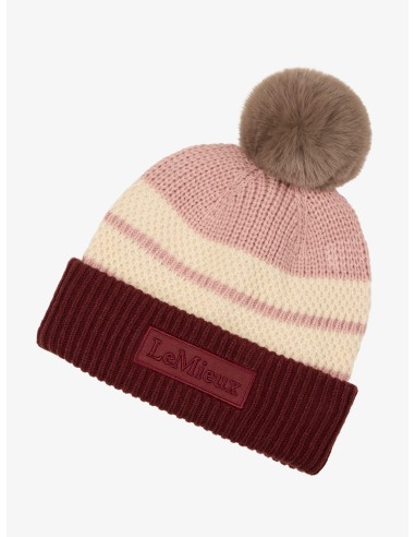 Wasserdichte, gestreifte Mütze „ LeMieux “ von Sealskinz in Dusty Pink