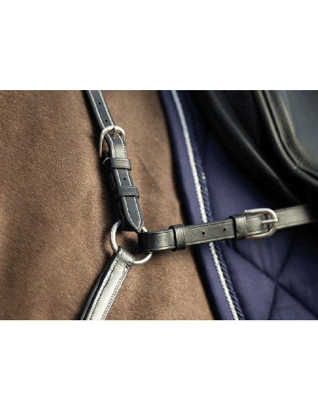 Collar de caza largo «Bridge», acolchado, con puente anatómico ajustable y martingala extraíble HFI