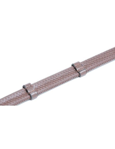 Riendas de goma flexible con 7 topes de cuero y pespuntes a juego HFI