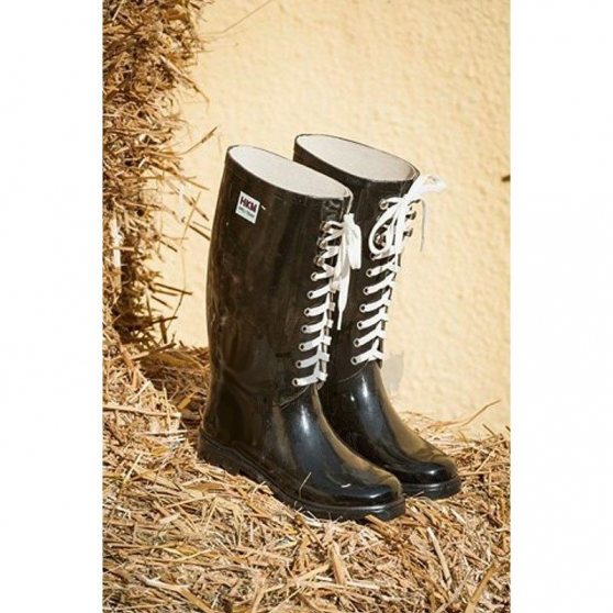 Bottes de pluie caoutchouc Fashion lacets HKM