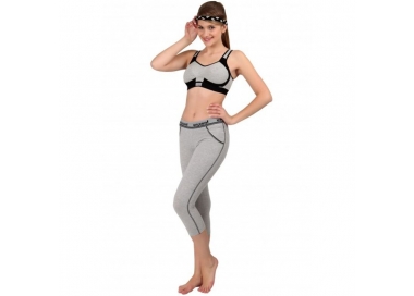 Legging de fitness femme 3/4 coton lycra fabriqué en Europe