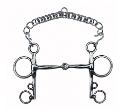 Pelham-Gebiss Feeling dünner gebrochener Lauf aus Edelstahl