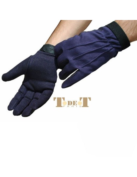 Gants initiation coton cuir TdeT  Marine