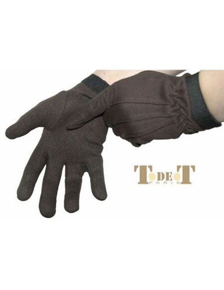 Gants initiation coton cuir TdeT  Marron foncé